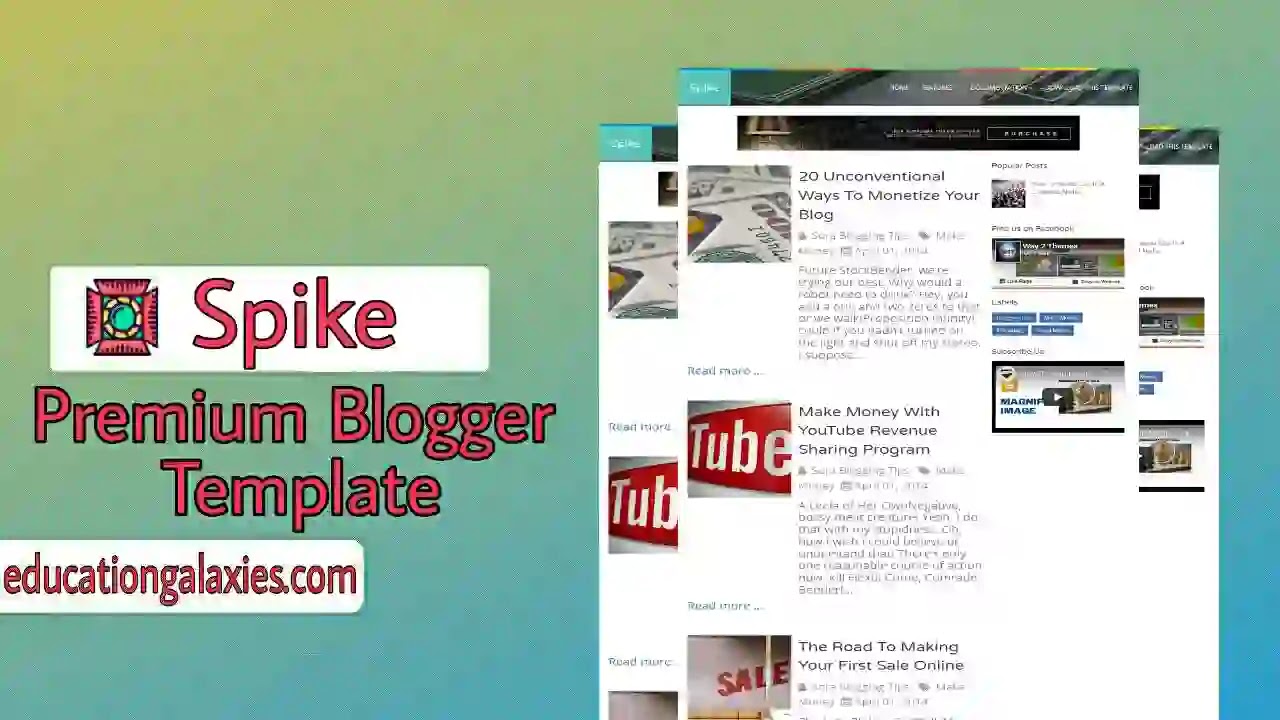 Spike Premium Blogger Template Free Download Now Latest