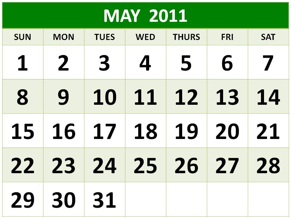 2011 calendar including bank holidays