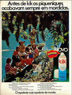 propaganda repelente Kik - 1975. 1975. propaganda década de 70. Oswaldo Hernandez. anos 70. Reclame anos 70 