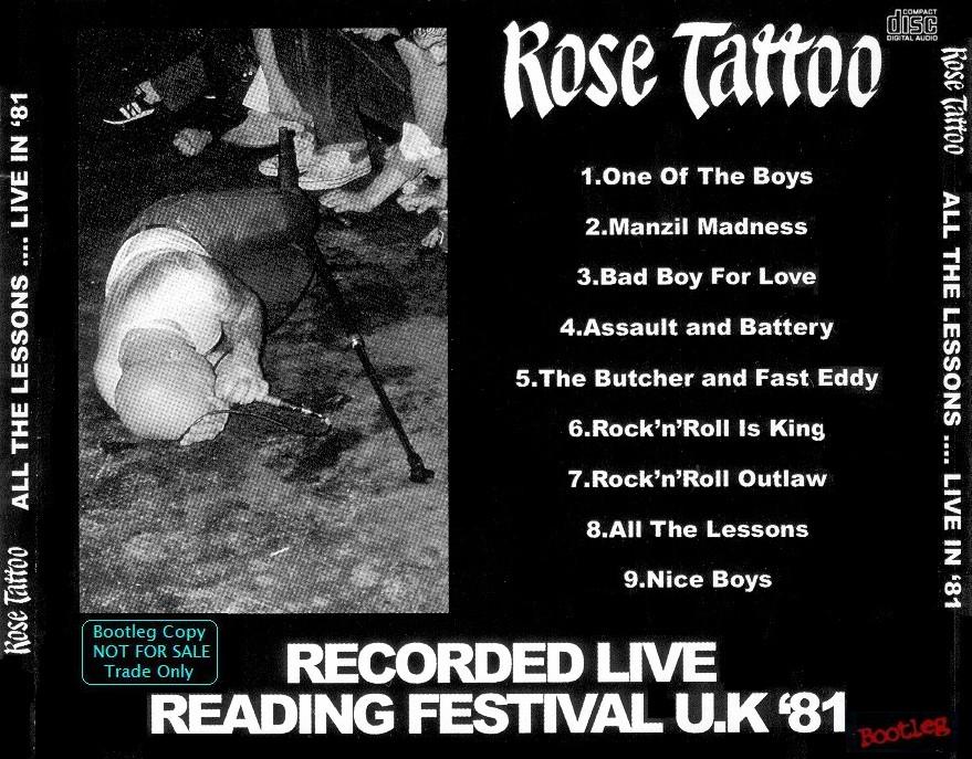 Rose Tattoo - Live Reading Festival 1981. covers included. mp3/192k/60mb