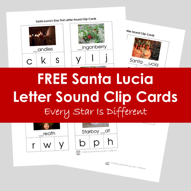 FREE Santa Lucia Letter Sound Clip Cards