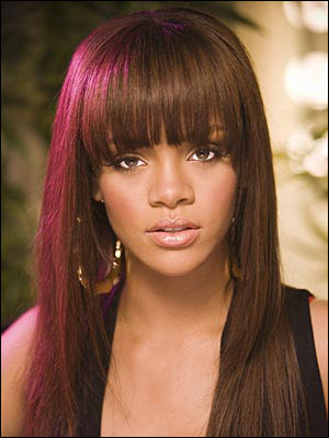 Rihanna Long Curly Weave Hairstyle