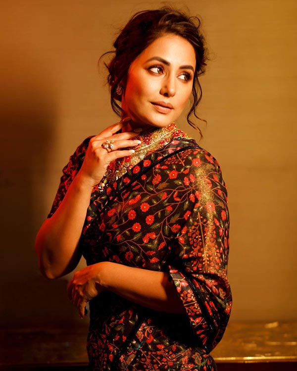 hina khan saree hot tv actress