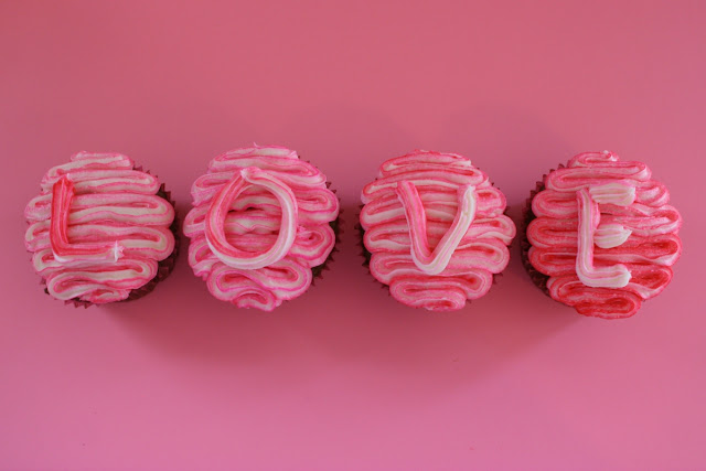 Valentine's Day love cupcakes