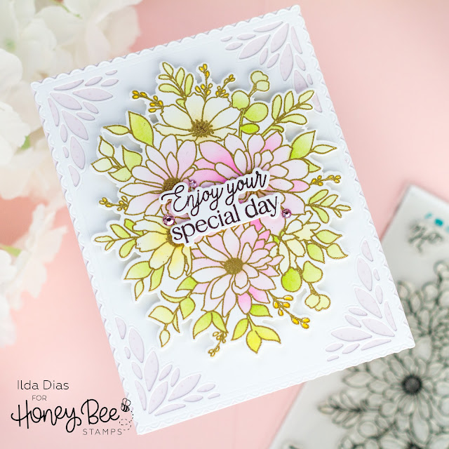 Spring, Daisy Bouquet, Card, Honey Bee Stamps,how to,handmade card,Stamps,ilovedoingallthingscrafty,stamping, diecutting,cardmaking,Distress Oxide blending,wedding, shower,