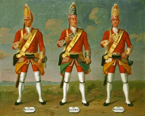 10th, 11th and 12th Regiments of Foot, Grenadiers, 1751