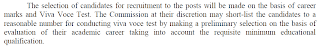 Selection would cosist of the Viva Voce Test, and marks in academics