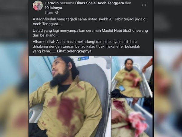 Di Aceh Ustadz Ditusuk Saat Ceramah Maulid Nabi, Pelaku Ditangkap