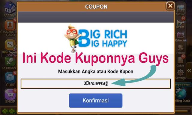 Kode Kupon Get Rich BIG RICH BIG HAPPY