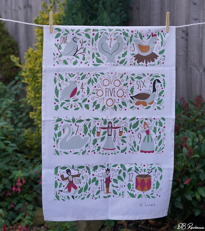 12 Days of Christmas tea towel