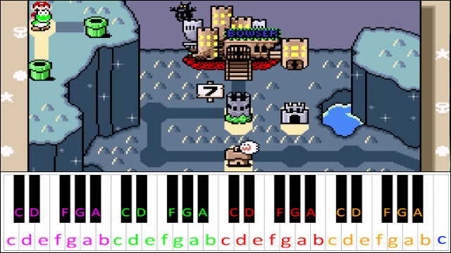 Valley of Bowser - Super Mario World Piano / Keyboard Easy Letter Notes for Beginners