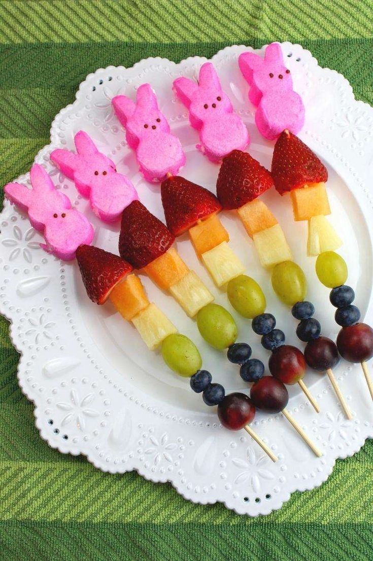 Fruit Kabobs With Peeps for easter