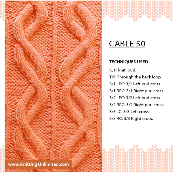 [Advanced Cable Knitting] Start the Cable Project of Your Dreams with Cable No 50, 39 stitches and 28-row repeat giving you those gorgeous braids.