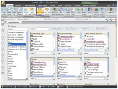 homeopathy case taking software