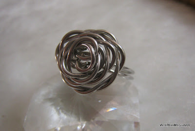 wire wrapped rose ring