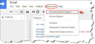 Cara mengaktifkan script trigger google form
