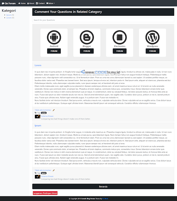 Tampilan Template Forum Untuk Blogspot (Modern) - 1