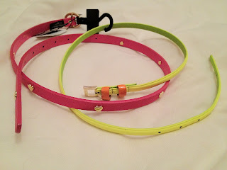 Pink and neon yellow belts