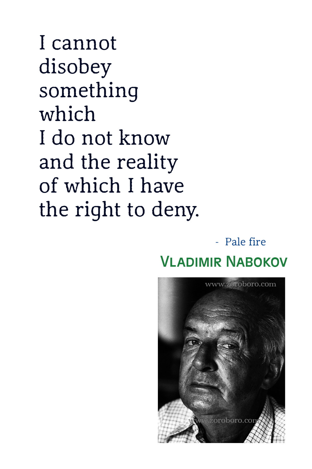 Vladimir Nabokov Quotes, Vladimir Nabokov Lolita Quotes, Vladimir Nabokov Books, Vladimir Nabokov Pale Fire, Vladimir Nabokov Poems, Poetry.