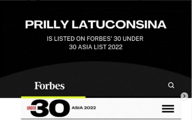 Nama Prilly Latuconsina Masuk Di Forbes 30 Under 30 Asia 2022