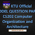 Model Question Paper for Computer Organization and Architecture CS202