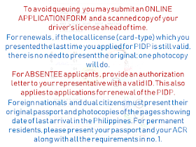 An international driving permit is a must to Overseas Filipino Workers (OFWs) who works as a driver or those who frequently travel to different countries. The only way to acquire it in the Philippines is through the Automobile Association of the Philippines (AAP). You should apply for a membership and they will help you obtain your international driving permit.  Forunately, the membership fee is absolutely free for  OFWs. All you need to do is to present any valid proof of you being an OFW. (e.g. Seaman’s Passport, Employment Contract abroad with valid POEA ID, etc…)    International Driving Permit Application Requirements     —Original and photocopy of Philippine Driver’s License valid for at least one (1) year.    —Two (2) pieces latest 2×2 colored ID photo with white background.     —Foreign nationals, dual citizens and Filipino citizens born in other countries present the original passport plus photocopies of pages showing identification and date of last arrival. If you are a permanent resident, present your passport and/or Alien Certificate of Registration (ACR).    —Registration along with requirements no. 1 and 2.   Sponsored Links  Step by step procedure on how to get the international driving permit:      Step 1.  — Go to any AAP office and fill -up the application form. Do not leave any blank sections. If the information is not applicable for you, put  "NA".  The application form can be downloaded from their website.  To download the application form , click here:          Step 2  — Submit the original and photocopy of your valid Philippine drivers license together with two pieces 2x2 colored ID photo taken on a white background.        Step 3.  — Pay the corresponding membership and PIDP processing fee of P1,800 broken down as follows:    PHP 300 – AAP Joining Fee (Free for OFWs) PHP 1,200 – AAP Annual Registration PHP 300 – PIDP Processing Fee  VALIDITY: The validity of your international driving permit is one year from the date of issue or depending on the validity of your Philippine driver's license. If your Philippine driver’s license is valid for more than one year, the PIDP will be valid for one year from the date of issue. If your Philippine driver’s license is valid for less than one year, the PIDP will follow the validity of your Philippine driver’s license.  If your PIDP expired while you were still abroad, you can renew your PIDP online by visiting the AAP Website as long as the card type Philippine license that was presented before has not expired yet.  If a temporary license was presented, the photocopy of the temporary license together with the original LTO Certification and Official Receipt should also be presented. For more information, go to www.aaphilippines.org/    Read More:  Popular Pinoy Stores In Canada   10 Reasons Why Filipinos Love Canada    Comparison Of Savings  Account In The Philippines:  Initial Deposit, Maintaining  Balance And Interest Rates  Per Annum   Mortgage Loan: What You Need To Know    Passport on Wheels (POW) of DFA Starts With 4 Buses To Process 2000 Applicants Daily    Did You Apply for OFW ID and Did You Receive This Email?    Jobs Abroad Bound For Korea For As Much As P60k Salary    Command Center For OFWs To Be Established Soon   ©2018 THOUGHTSKOTO  www.jbsolis.com   SEARCH JBSOLIS, TYPE KEYWORDS and TITLE OF ARTICLE at the box below