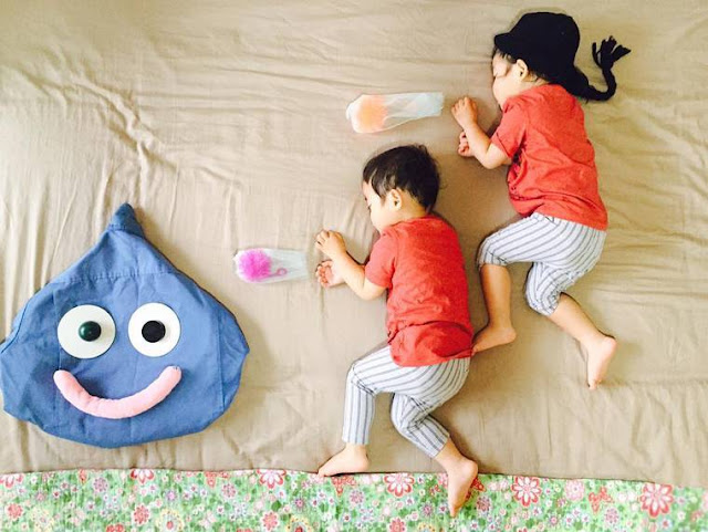 Mamãe criativa cria divertidas fotos na hora da soneca dos seus filhos