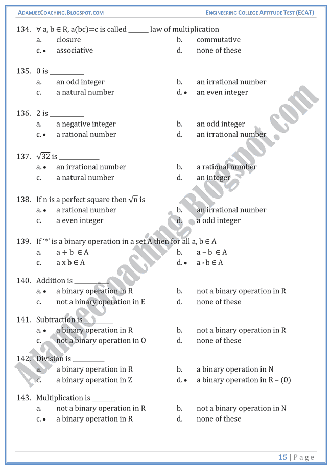 number-system-ecat-mathematics-mcqs-for-entry-test