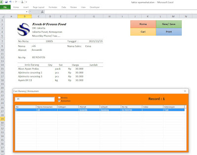 Template Nota Penjualan Plus Userform