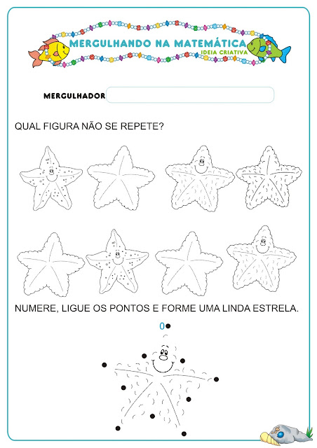 Caderno de Atividades Matemática Projeto no Fundo do Mar grátis para imprimir