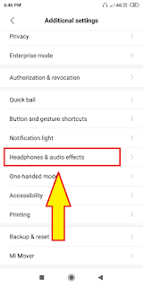 third click on headphones and audio in additional setting