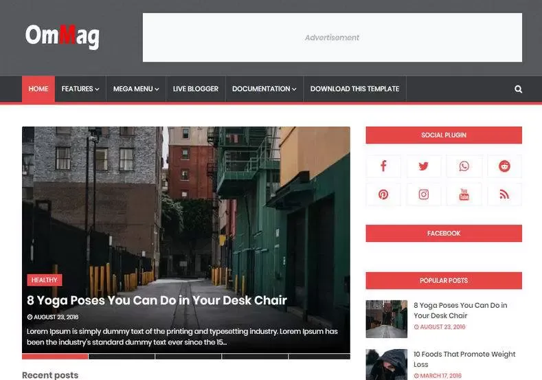 OmMag Blogger Template | Free Blogger Template 2021
