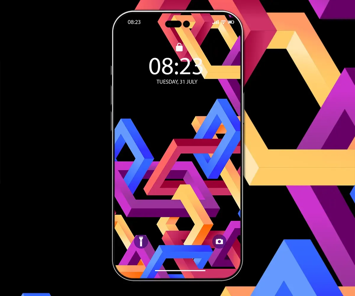 Geometric Shapes OLED Wallpaper in 4K