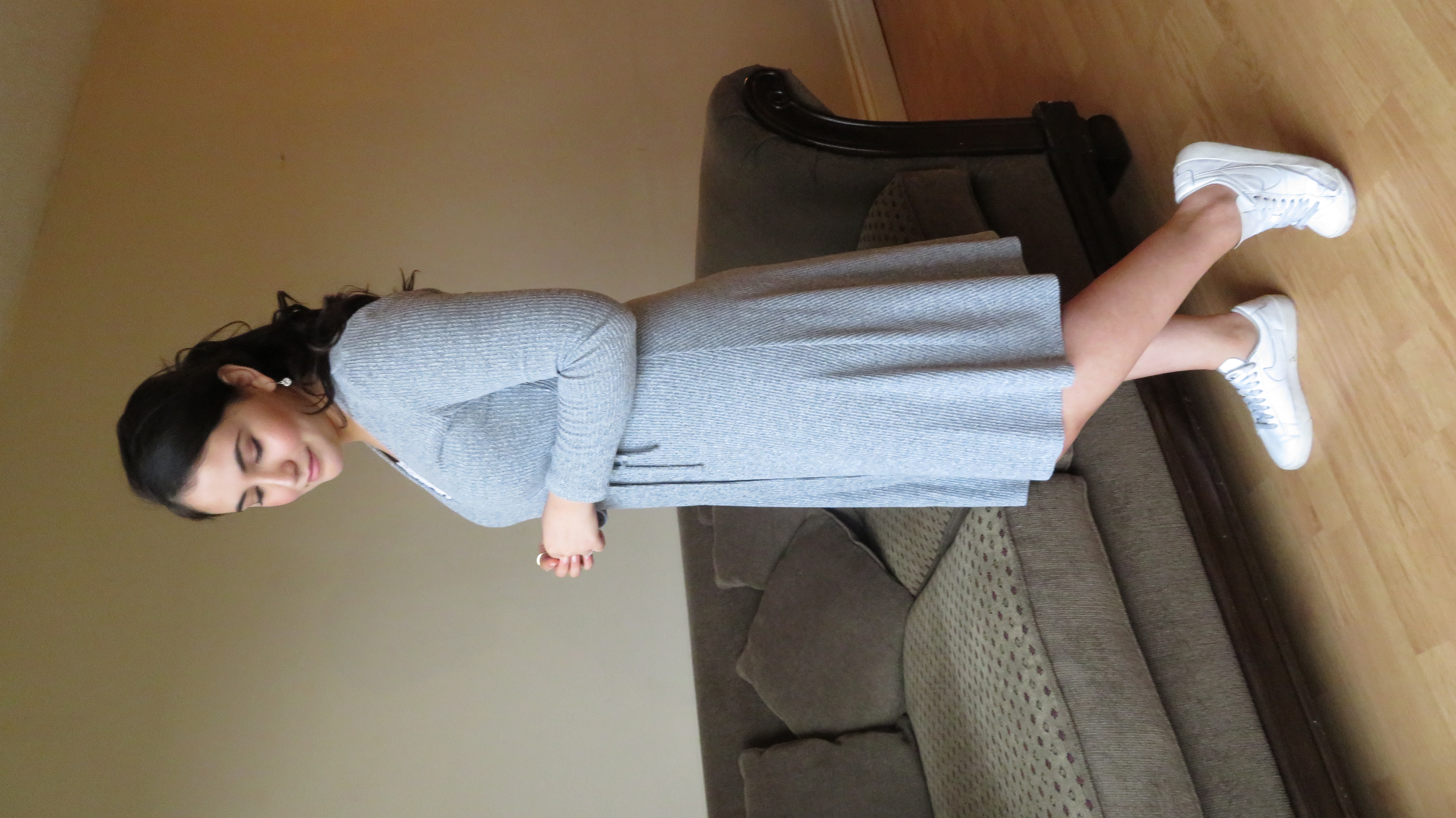 Modest Outfit Grey Dress