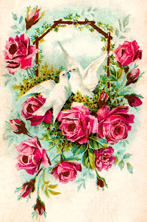 roses doves download printable card