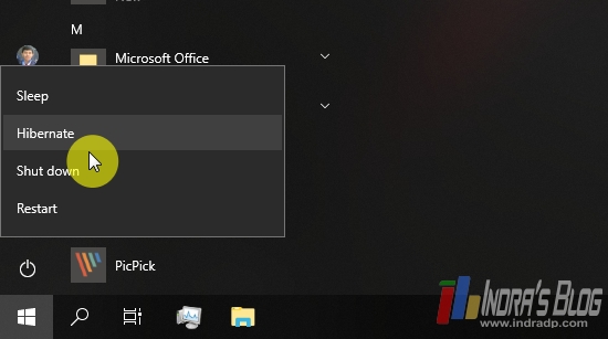 Hibernate di Windows 10