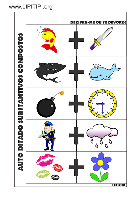 Atividade Lúdica Auto Ditado Substantivos Compostos