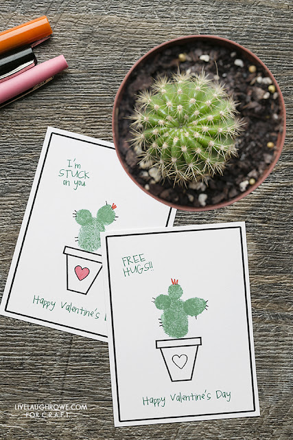 thumbprint cactus valentine cards