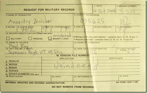 Request for Military Records