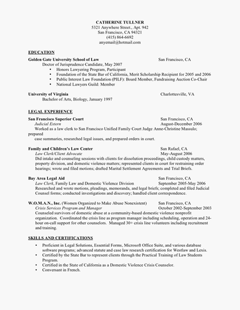 cv examples. example of resume