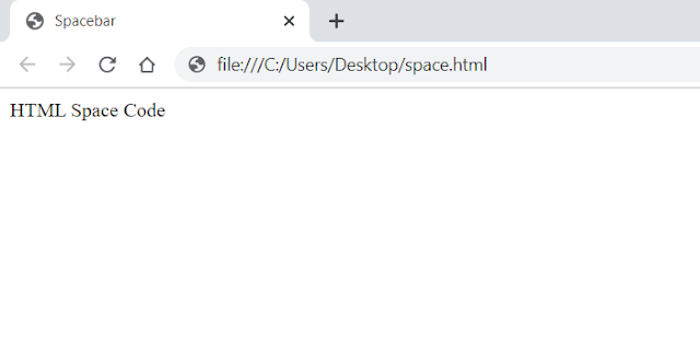 Html space code