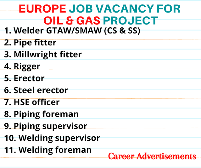 Europe job vacancy for Oil & Gas Project