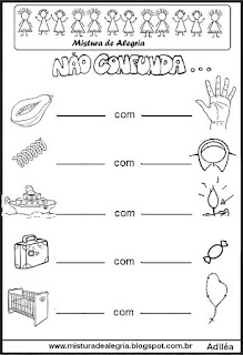 Atividades com rimas, não confunda