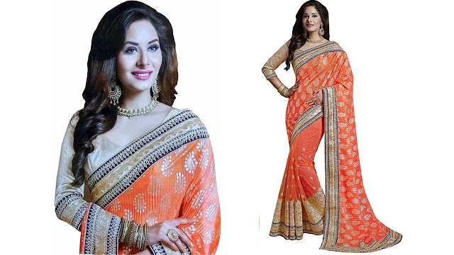 Aarti Apparels Embroidered Bollywood Chiffon, Net Saree  (Multicolor)