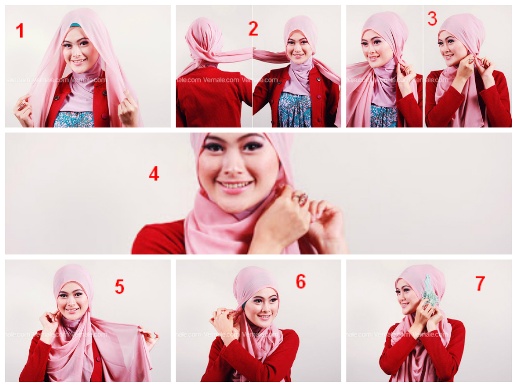  Cara  Memakai  Jilbab  Segi  Empat  Sederhana Simple Cara  