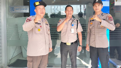 Jaga Kamtibmas Personil Polsek Lahewa Sembangi Objek Vital di Wilayah Hukumnya   