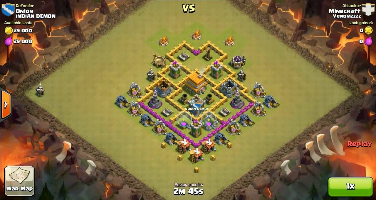 Clash of Clans Strategy,Base War TH 6,base terbaik