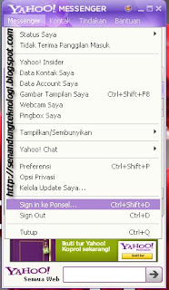 Chatting Yahoo Messenger Via Mobile phone dan SMS