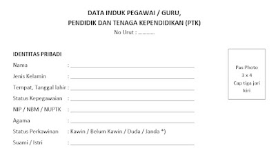 Kumpulan Buku Induk Pegawai Guru  dan PTK Lengkap !