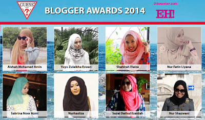 8 blogger cun malaysia dalam EH! Guess Blogger Awards 2014